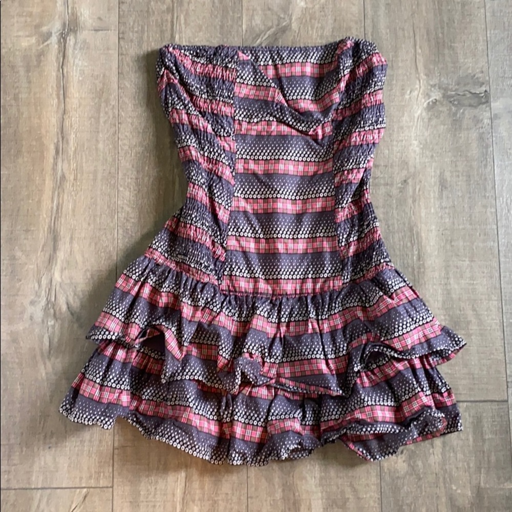 French Connection strapless ruffle tiered dress